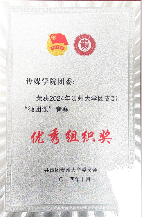 Williamhill中文官网网站团委荣获2024年Williamhill中文官网网站团支部“微团课”竞赛优秀组织奖
